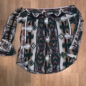 Off the shoulder vintage western shirt